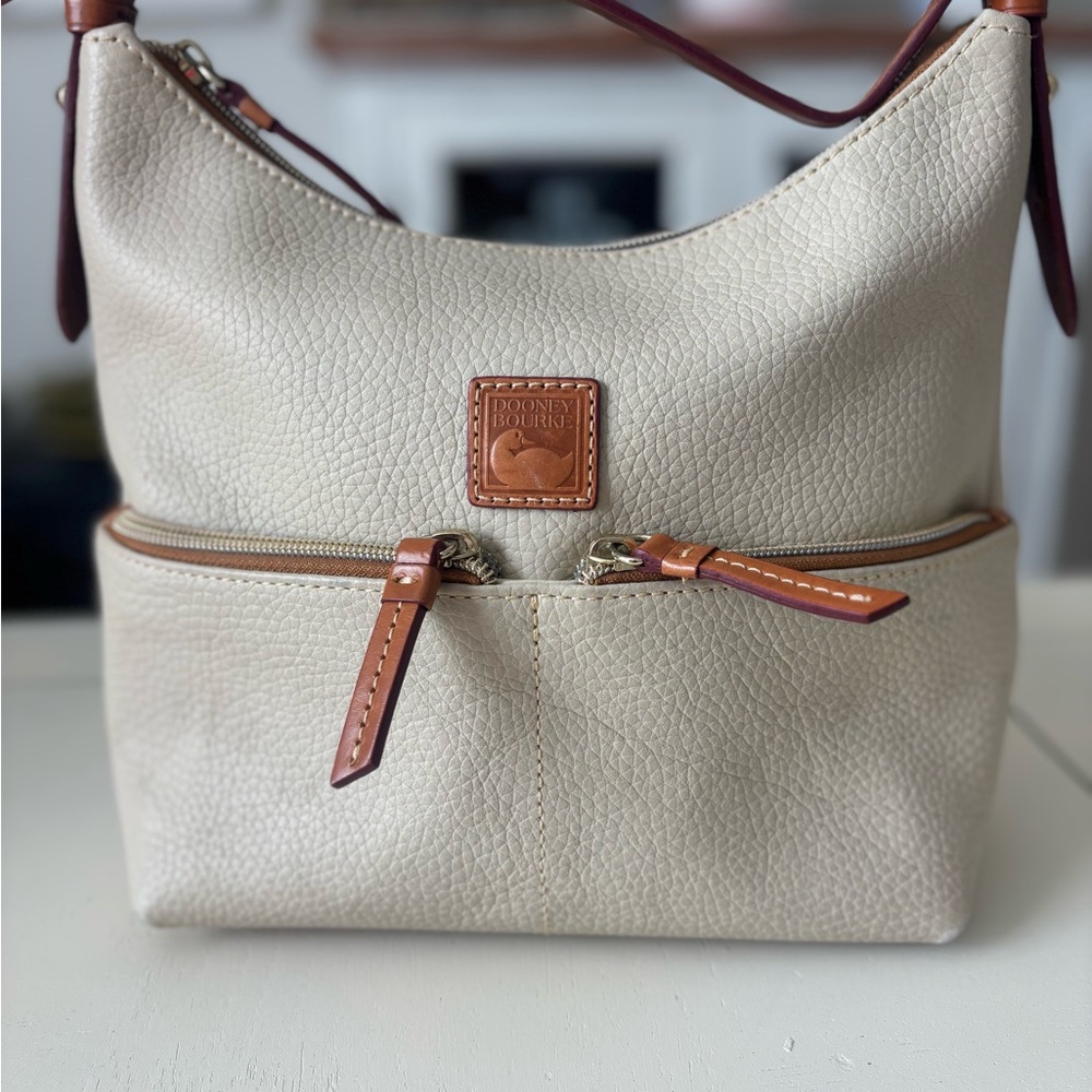 Dooney & Bourke Pebble Leather Shoulder Bag in Oyster
